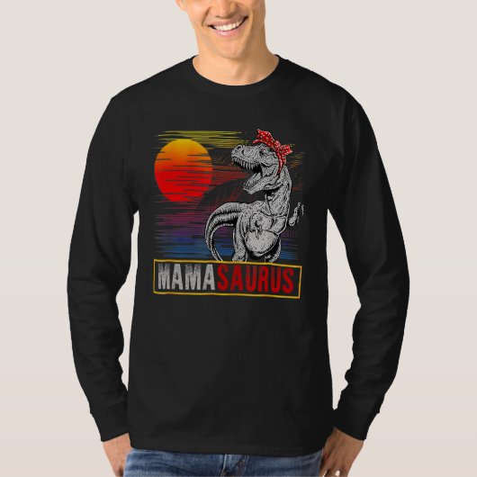T-shirt Mamasaurus Rex Dinosaur Retro Sunset fête des mère (Devant)