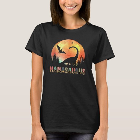 T-shirt Mamasaurus Rex Mom Dinosaur Leopard Flower Rex Mam (Devant)