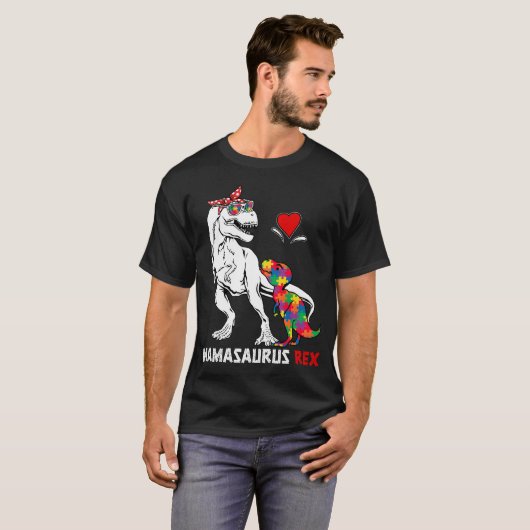 T-shirt Mamasaurus Rex Sensibilisation sur l'autisme Autis (Devant entier)