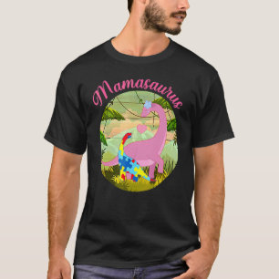 T-shirt Mamasaurus T Rex Dinosaur Mama Saurus Autisme Awar
