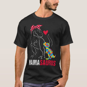 T-shirt Mamasaurus T Rex Dinosaur Mama Saurus Autisme Awar