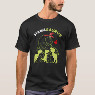 T-shirt Mamasaurus Tyrannosaurus Rex Mama 3 Enfants Mère