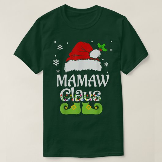 T-shirt Mamaw Claus, Family Matching Mamaw Claus Pajama (Design devant)