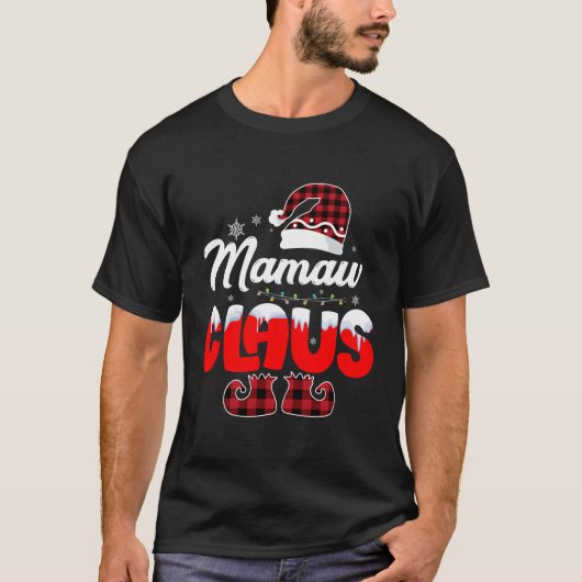T-shirt Mamaw Claus Père Noël Pyjama familial correspondan (Devant)