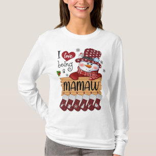 T-shirt mamaw Snowman I Love Être un mamaw Christmas Funny