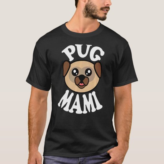 T-shirt Mami de pug adorable (Devant)