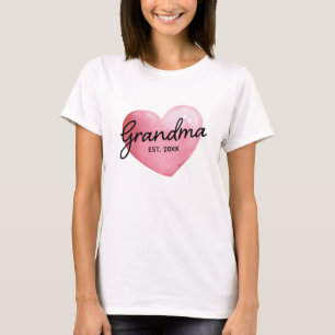 T-shirt Mamie Année d'eau Cœur aquarelle