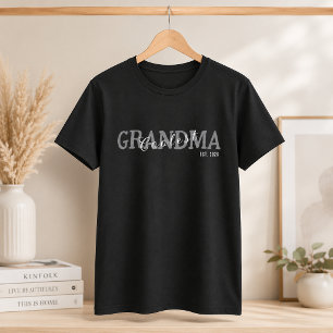 T-shirt Mamie la plus cool Année de création personnalisée