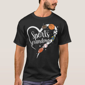 T-shirt Mamie Sport Coeur Mamie Sportive Grand-mère Sport