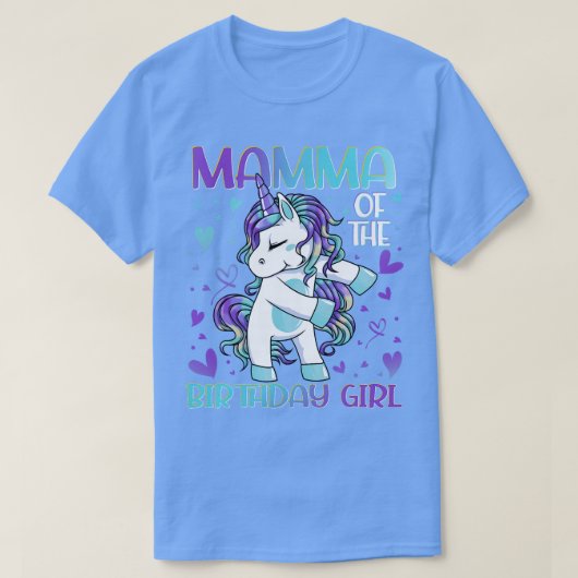 T-shirt Mamma de la fille d'anniversaire Flossing Unicorn (Design devant)
