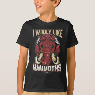 T-shirt Mammoths laineux Fan préhistorique Eléphant Love