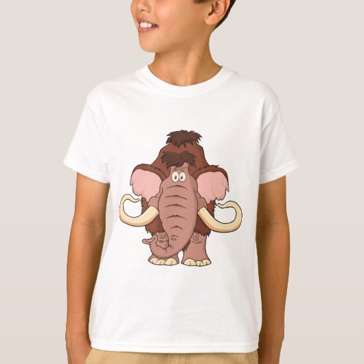 T-shirt Mammouth laineux de bande dessinée (Devant)