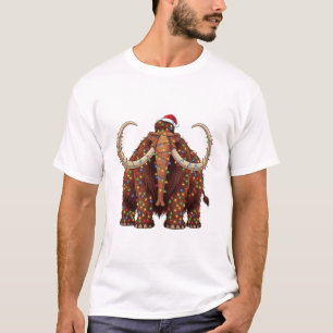 T-shirt Mammouth laineux enveloppé de lumières de Noël
