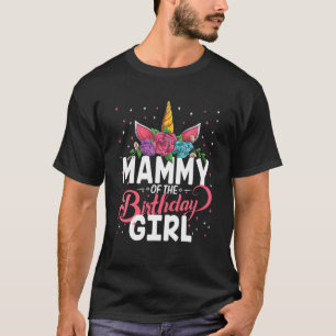 T-shirt Mammy De L'Anniversaire Fille Unicorn Filles Famil