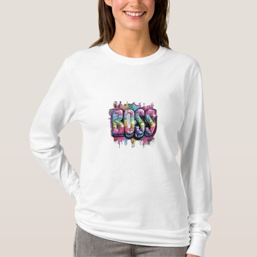 T-shirt MaMuse Rainbow Boss Tee à manches longues (Devant)