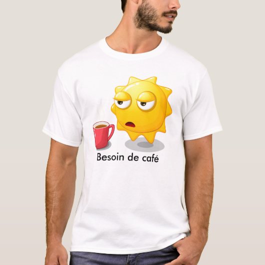 T-shirt man die koffie nodig heeft (Voorkant)