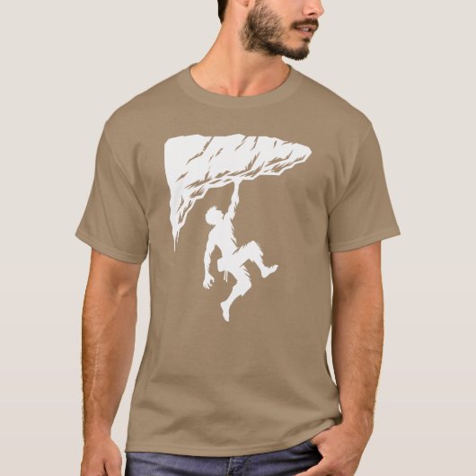 T-shirt Man Free Climbing On Overhanging Rock gift (Devant)