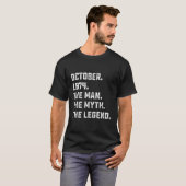 T-shirt Man Myth Legend Octobre 1974 49E Anniversaire Don  (Devant entier)