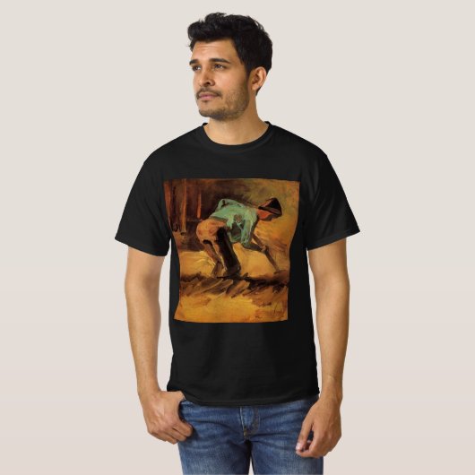 T-shirt Man Stooping with Stick, Spade de Vincent van Gogh (Devant entier)