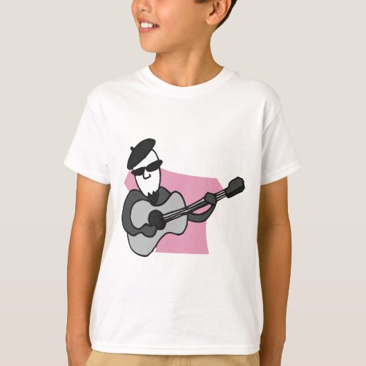 T-shirt Man Wearing Beret Playing Acoustic Guitar (Devant)