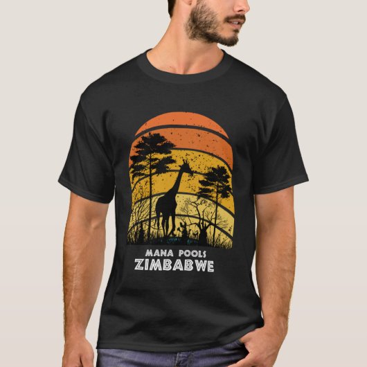 T-shirt Mana Pools, Zimbabwe Safari Parc National Jeu Res (Devant)
