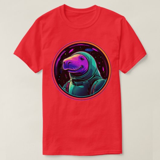 T-shirt Manatee drôle dans l'espace Astronaut de vache de (Design devant)