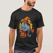 T-shirt Manatee Witch Hat Pumpkin Halloween Soky Season (Devant)