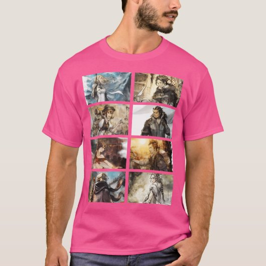 T-shirt Manche de baseball Octopath Traveller (Devant)