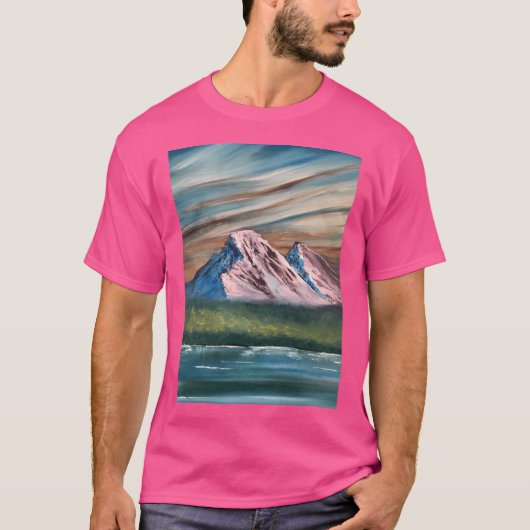 T-shirt Manche De Baseball Rose Big Mountains (Devant)