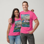 T-shirt Manche De Baseball Rose Big Mountains (Unisexe)