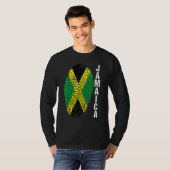 T-shirt Manche Graphique Empreinte Digitale Drapeau Pays J (Devant entier)