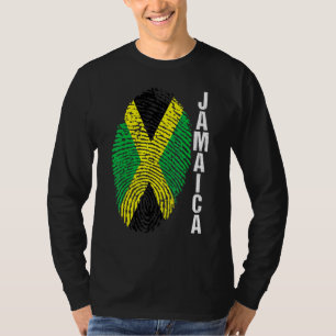 T-shirt Manche Graphique Empreinte Digitale Drapeau Pays J