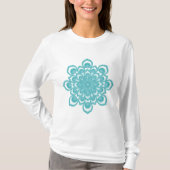 T-shirt Manche longue Mandala Flower Turquoise (Devant)