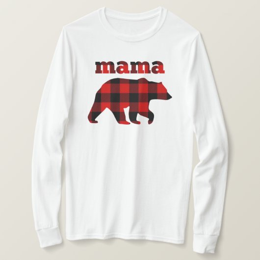 T-shirt Manches longues à manches longues de Mama Bear (Design devant)