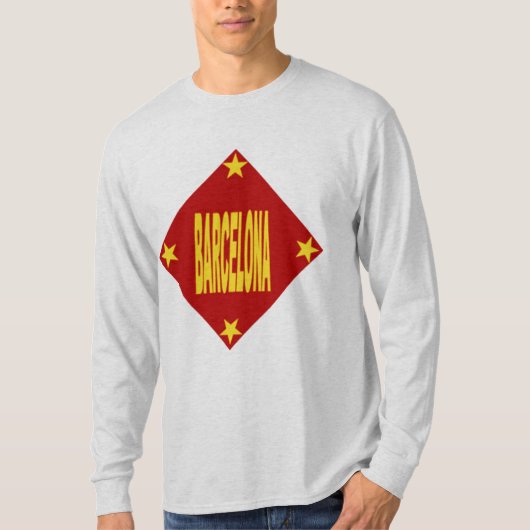 T-shirt manches longues cendre Design BARCELONA (Devant)