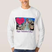 T-shirt manches longues man. Heureuse Sainte-Valentin. (Devant)