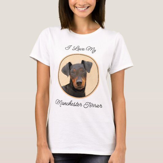 T-shirt Manchester Terrier Peinture Art animal original (Devant)