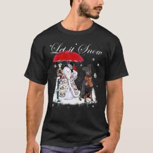 T-shirt Manchester Terrier Père Noël Chien Noël Snowman Xm
