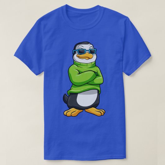 T-shirt Manchot avec lunettes de soleil et pull 2 (Design devant)