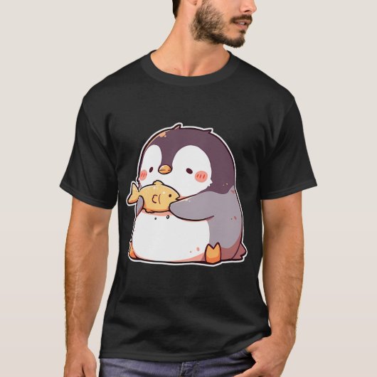 T-shirt Manchot avec poisson (Devant)