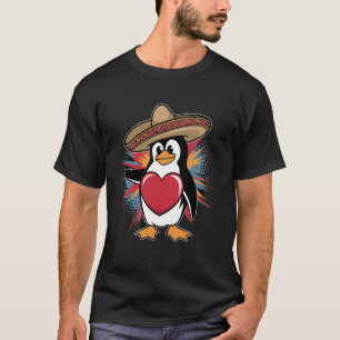 T-shirt Manchot avec sombrero design amusant et affectueux