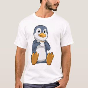 T-shirt Manchot avec Tasse à Café