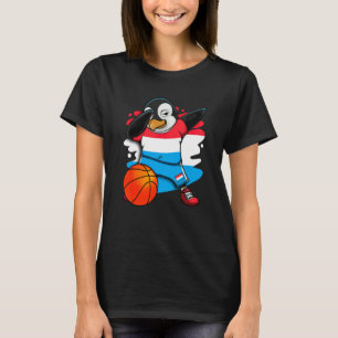 T-shirt Manchot Dabbing Luxembourg Maillot de Basketball F