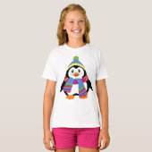T-shirt manchot de dessin animé (Devant entier)