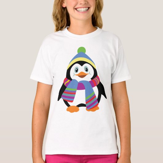 T-shirt manchot de dessin animé (Devant)