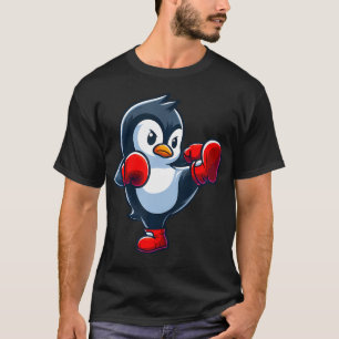 T-shirt Manchot de dessin animé cool boxant