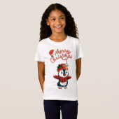 T-shirt manchot de Noël pour filles Bella (Devant entier)