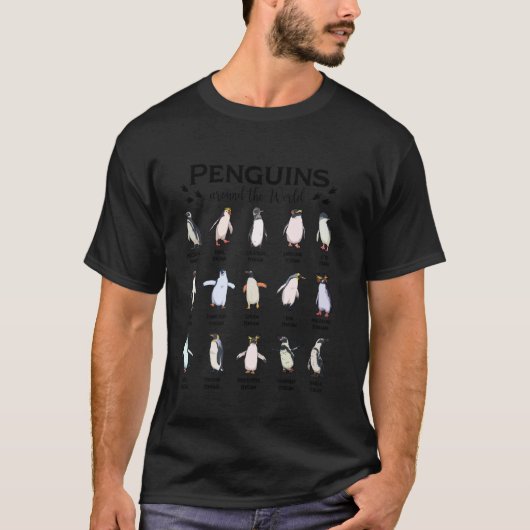 T-shirt Manchot Espèces de manchots (Devant)