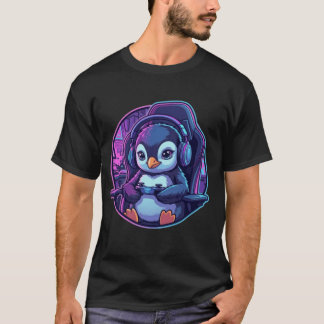 T-shirt Manchot Gamer Cyber