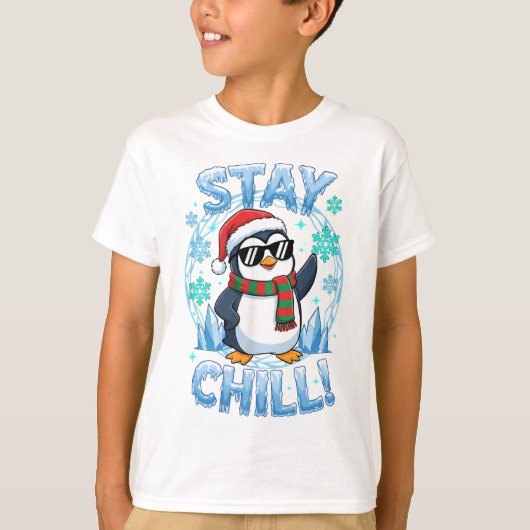 T-shirt Manchot Stay Chill Noël (Devant)